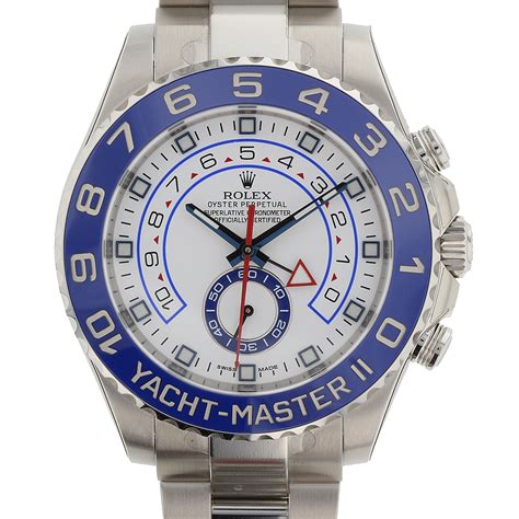 rolex yacht master ii white dial blue bezel stainless replica|rolex yacht master 40 126622.